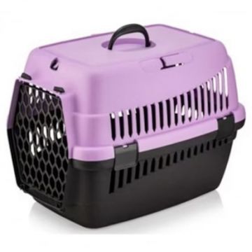 Cusca de transport 4Dog Deluxe violet cu negru 49 x 35 x 32,5 cm