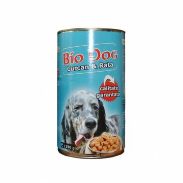 Hrana umeda pentru caini Biodog cu curcan  rata 1250 gr