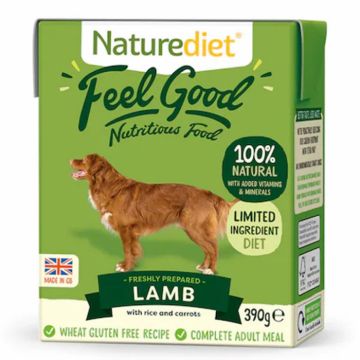 Hrana Umeda Pentru Caini Naturediet Feel Good - Miel, Orez Si Cartofi 390 G