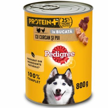 Hrana umeda pentru caini Pedigree Adult cu pui  curcan 800 gr