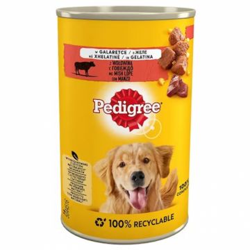 Hrana umeda pentru caini Pedigree Adult cu vita in aspic 1200 gr