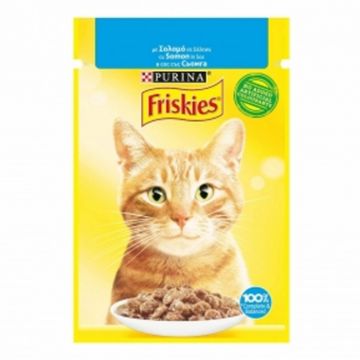 Hrana umeda pentru pisici Friskies cu somon in sos 85 g