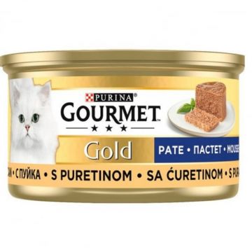 Hrana umeda pentru pisici Gourmet Gold Mousse cu curcan 85 g