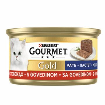 Hrana umeda pentru pisici Gourmet Gold Mousse cu vita 85 g