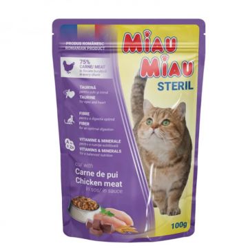 Hrana umeda pentru pisici Miau Miau Sterilised 100 gr