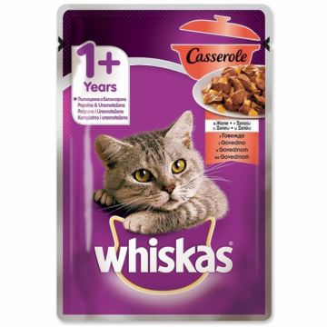 Hrana umeda pentru pisici Whiskas Casserole cu vita 85 g