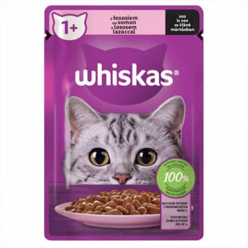Hrana umeda pentru pisici Whiskas cu somon in sos 85 g