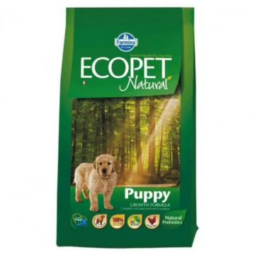 Hrana uscata pentru caini Ecopet Natural Puppy cu pui 12 kg