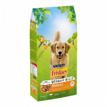 Hrana uscata pentru caini Friskies Balance cu pui  legume 2,4 kg