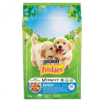 Hrana uscata pentru caini Friskies Junior cu pui  legume 8 kg