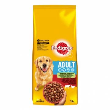Hrana uscata pentru caini Pedigree Adult cu vita  pasare 15 kg