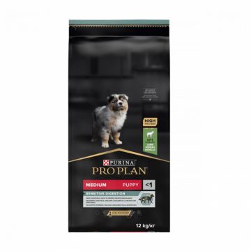Hrana uscata pentru caini Pro Plan Medium Puppy Sensitive Digestion cu miel 12 kg