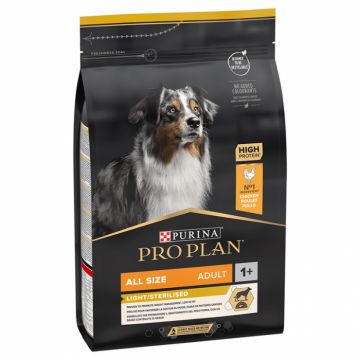 Hrana uscata pentru caini Pro Plan OptiWeight Light Sterilised cu pui 3 kg