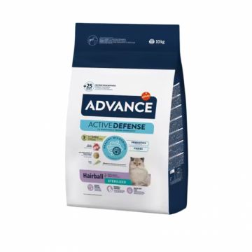 Hrana uscata pentru pisici Advance Hairball Sterilised cu curcan 10 kg