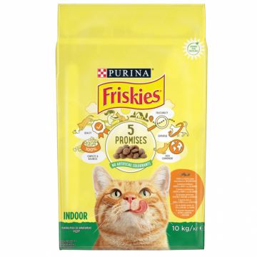 Hrana uscata pentru pisici Friskie Indoor cu pui  legume 10 kg