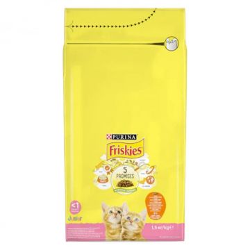 Hrana uscata pentru pisici Friskies Junior cu pui  legume 1,5 kg