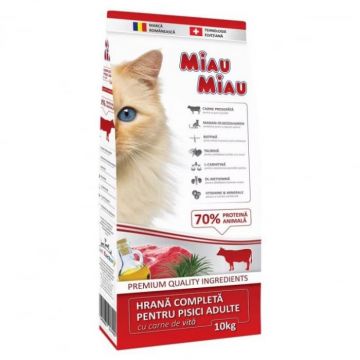 Hrana uscata pentru pisici Miau Miau cu vita 10 kg
