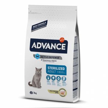 Hrana uscata pentru pisici sterilizate Advance cu curcan 3 kg