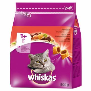 Hrana Uscata Pentru Pisici Whiskas, Adult, Vita, 800g