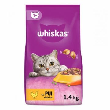 Hrana uscata pentru pisici Whiskas cu pui 1,4 kg