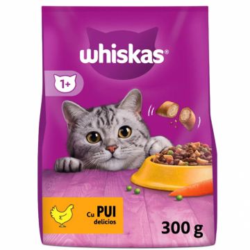 Hrana uscata pentru pisici Whiskas cu pui 300 gr