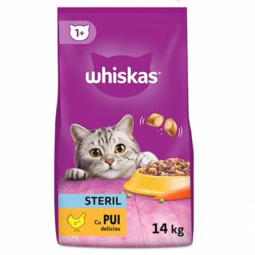 Hrana uscata pentru pisici Whiskas Sterile cu pui 14 kg