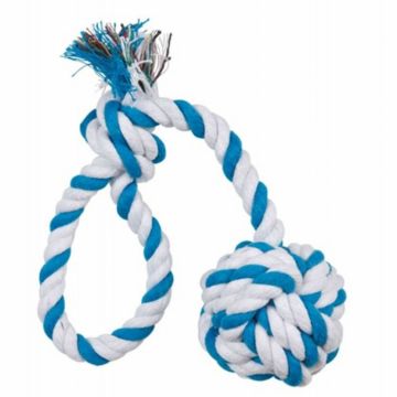 Jucarie pentru caini franghie cu minge tesuta 5.5 A  30 cm