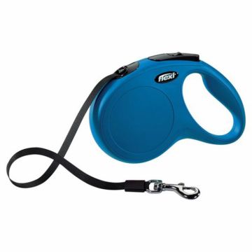 Lesa retractabila pentru caini Flexi Classic M, 5m, albastru