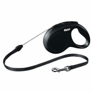 Lesa retractabila pentru caini Flexi Classic S, 5m, negru