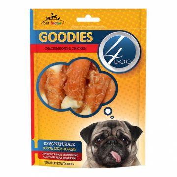 Recompense pentru caini 4Dog Goodies Calcium Bone  Chicken 100 gr