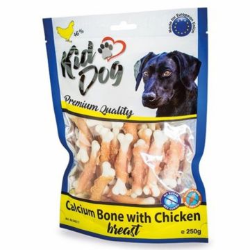 Recompense pentru caini Kiddog oase cu calciu 40% ,250g
