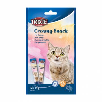 Recompense pentru pisici Creamy Snacks cu ton  creveti 5 buc x 14 g