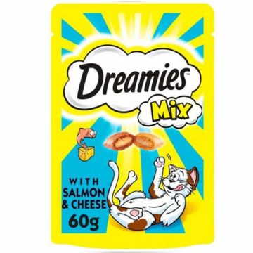 Recompense pentru pisici Dreamies Mix cu somon  branza 60 gr