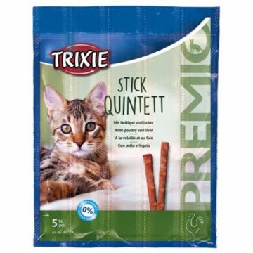 Recompense pentru pisici Premio Quadro-Sticks cu pui 5 buc  x 5 gr