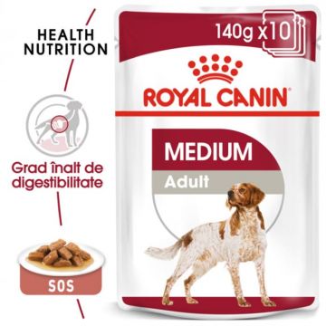 Set 10 plicuri x 140 gr Hrana umeda pentru caini Royal Canin Medium Adult