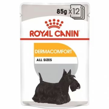 Set 12 buc x 85 gr  Hrana umeda pentru caini Royal Canin Dermacomfort