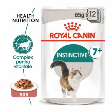 Set 12 buc x 85 gr Hrana umeda pentru pisici Royal Canin Instinctive 7+ in sos