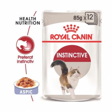 Set 12 buc x 85 gr Hrana umeda pentru pisici Royal Canin Instinctive in aspic