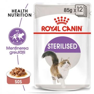 Set 12 buc x 85 gr Hrana umeda pentru pisici Royal Canin Sterilised in sos