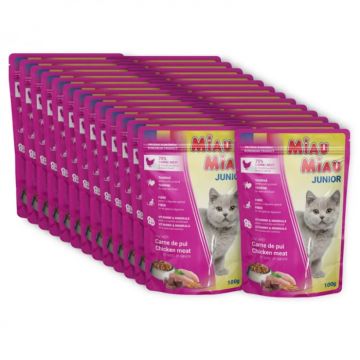 Set 24 buc x Hrana umeda pentru pisici Miau Miau Kitten 100 gr