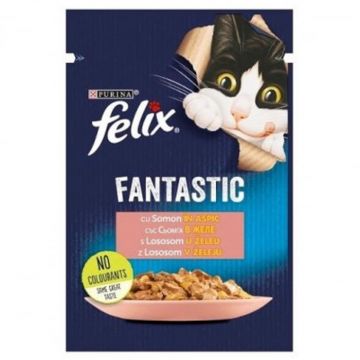 Set 26 buc x 85 gr Hrana umeda pentru pisici Felix Fantastic cu somon