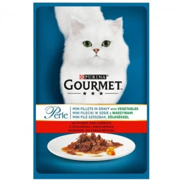 Set 26 buc x 85 gr Hrana umeda pentru pisici Gourmet Perle cu vita  morcovi in sos