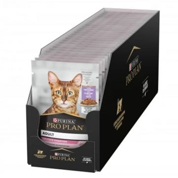 Set 26 buc x 85 gr Hrana umeda pentru pisici Pro Plan Delicate Nutrisavour cu curcan in sos
