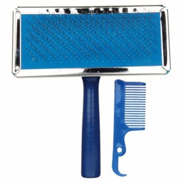 Set perie moale si curatitor de perie pentru caini 11 A  14 cm