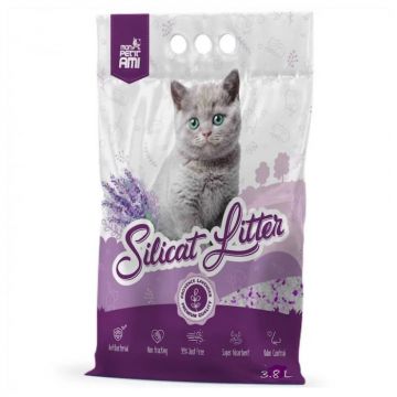 Asternut igienic pentru pisici Mon Petit Ami Silicat Lavanda 3,8L