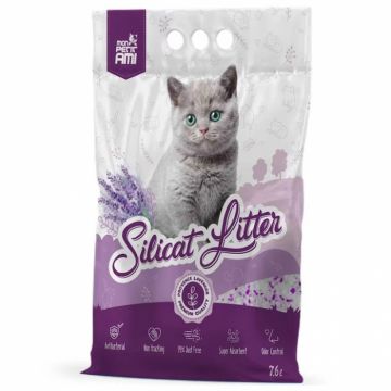 Asternut igienic pentru pisici Mon Petit Ami Silicat Lavanda 7,6L