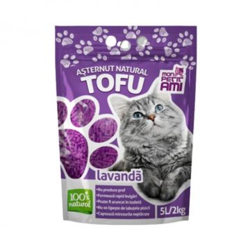 Asternut igienic pentru pisici Mon Petit Ami Tofu cu lavanda 5L   2 kg