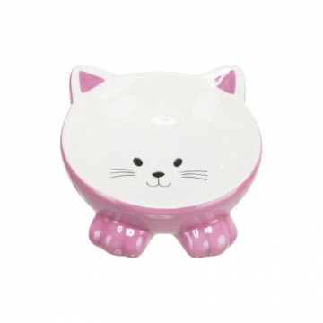 Castron din ceramica pentru pisici cu forma ergonomica Trixie 0,15 l 14 cm