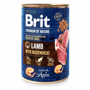 Conserva pentru caini Brit Premium cu miel 400 gr