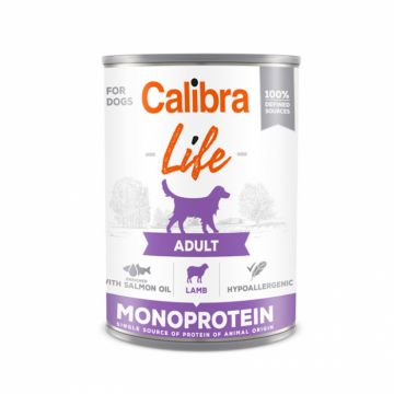 Conserva pentru caini Calibra Dog Life Adult cu miel 400 gr